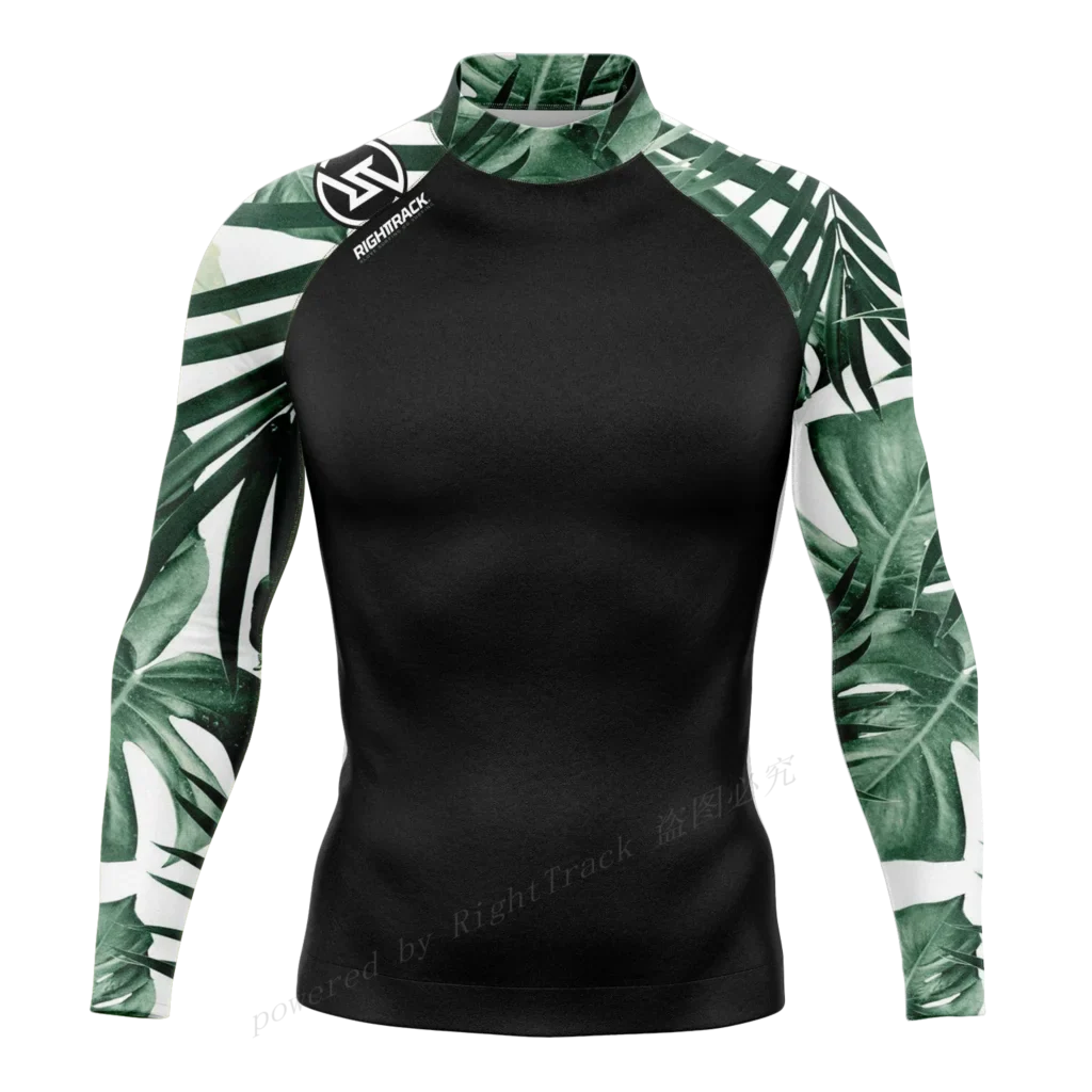 Hot Men's Rashguard Snorkeling Long Sleeve Surfing Shirts Diving Sunscreen Surf Sweatshirt UV Protection RightTrack Swimwear