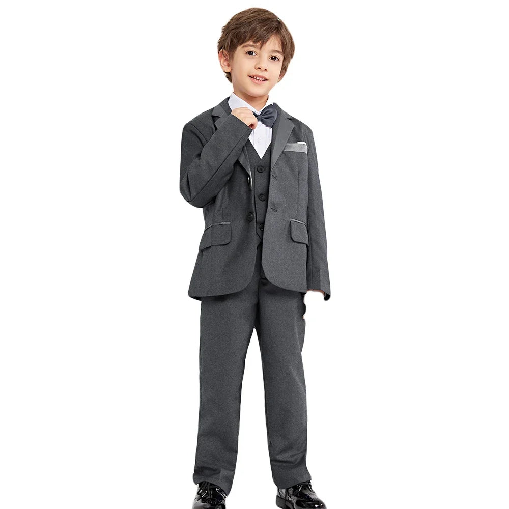 5Pcs/6Pcs Boys Suits Tuxedo Formal Blazer Page Boy Suit Slim fit for Wedding Party 2-14Years