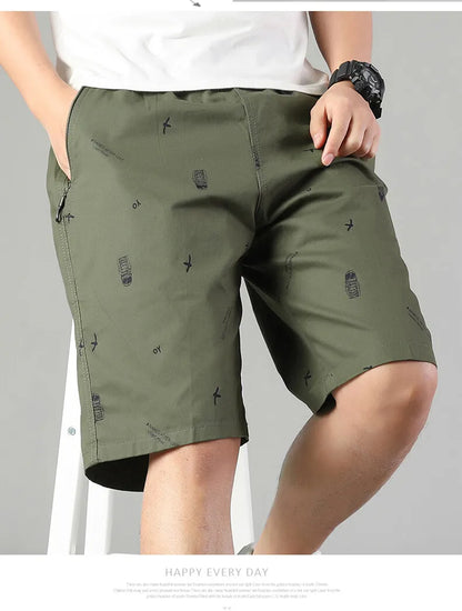 Men Light Weight Beach Shorts Summer Casual Sweat Shorts Baggy Sports Wide Leg Print Gym Running Shorts