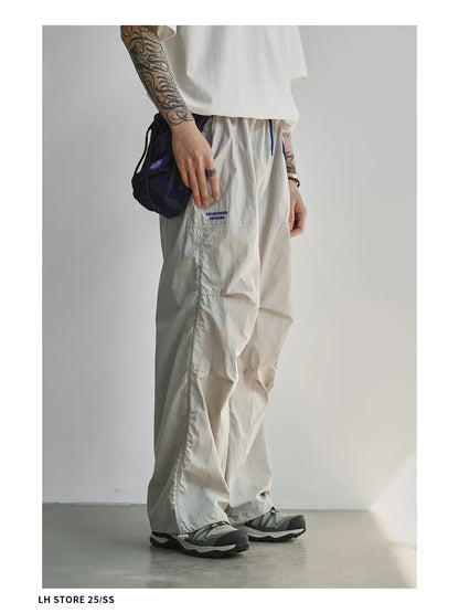 Men's Summer Outdoor Quick Dry Pants Loose Straight Leg Joggers Casual Hiking Trousers Unisex Breathable Streetwear Asian Size