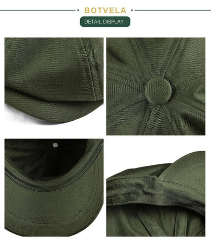 Men's Newsboy Cap Twill Cotton 8 Panel Hat Flat Ivy Cabbie Casual Baker Caps Gatsby Hat Retro Hats Boina Beret for Male
