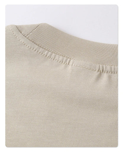 New Men Summer Boxy 275gsm Cotton T-Shirts Retro Unisex Oversized Short Version Basic T Shirt Brand Tees HY1070