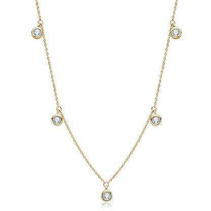 Moissanite Necklaces for Women 0.5ct Round Lab Diamond GRA s925 Sterling Silver 18k Dainty Daily Necklace Jewelry Gift