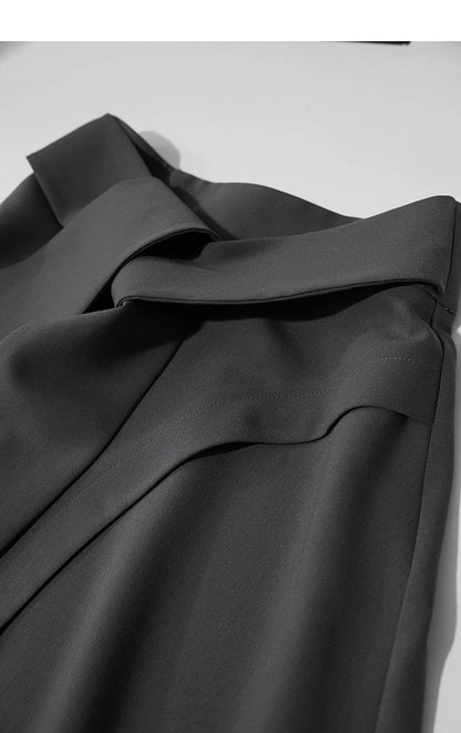 Minimalist New Skirt Women Summer 2025 Solid Loose Mid-length A-line Asymmetric Skirts Female Fashion Office Lady 12542045