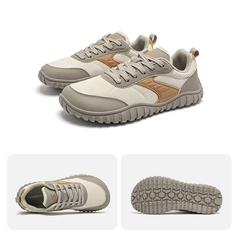 Minimalist Wide Toe Shoes Mens Womens Artificial Leather Running Sneakers Lace Up Lightweight Breathable Walking Shoes