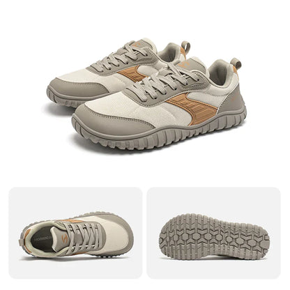 Minimalist Wide Toe Shoes Mens Womens Artificial Leather Running Sneakers Lace Up Lightweight Breathable Walking Shoes
