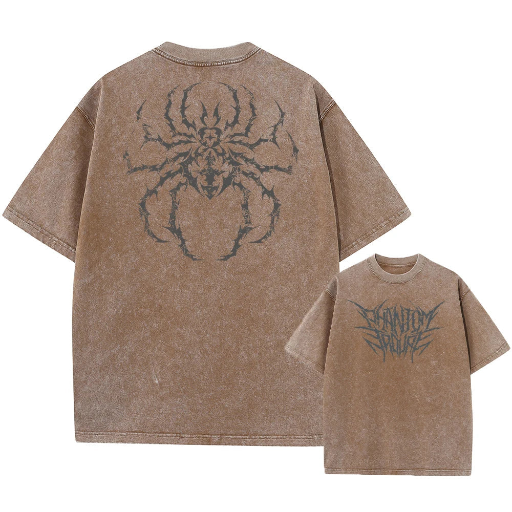 Anime Hunter X Hunter Hisoka And Chrollo Logo Washed Graphic TShirt Men Vintage T-Shirts Casual Cotton Streetwear Harajuku Top