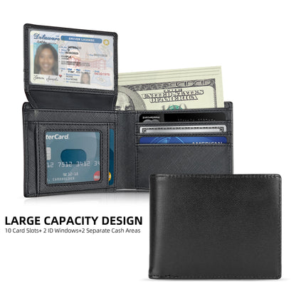 Men's slim wallet credit card ID holder casual men's leather short multi-card wallet business men's wallet