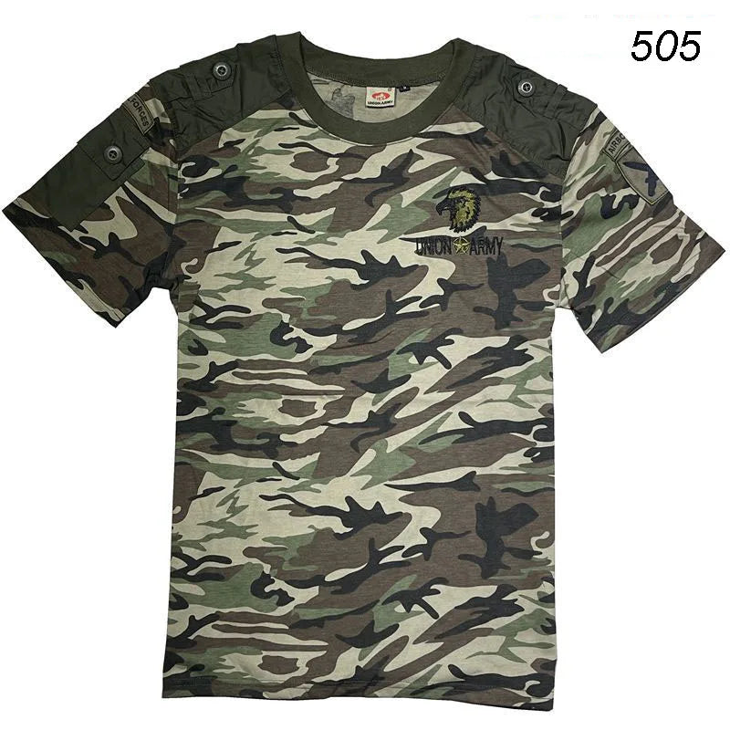 Summer Style Men's T-Shirts Military Style Short Sleeve Tees Streetwear Embroidery Pure Cotton Casual T Shirt Men Cloting