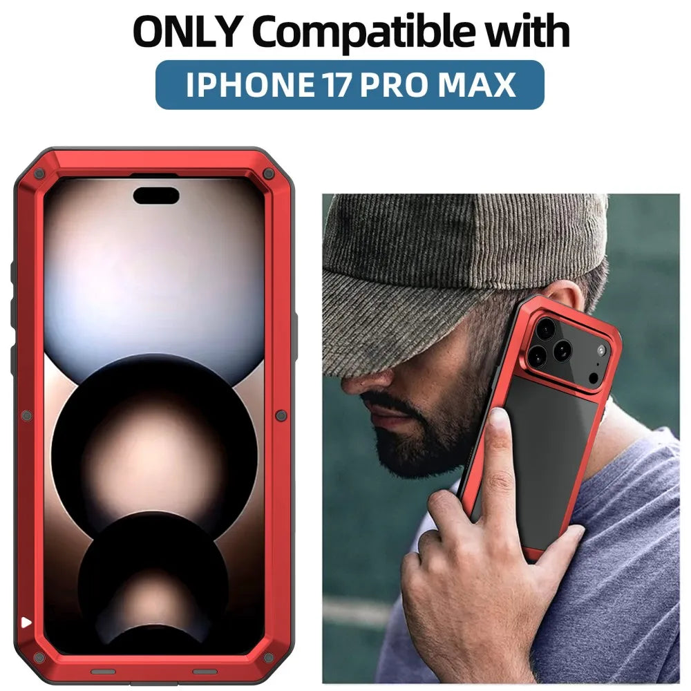 Aluminum Metal Case For iPhone 17 ProMax 16 15 14 13 12 Pro Max Plus with Magsafe Magnetic Charging Lens Glass Protector