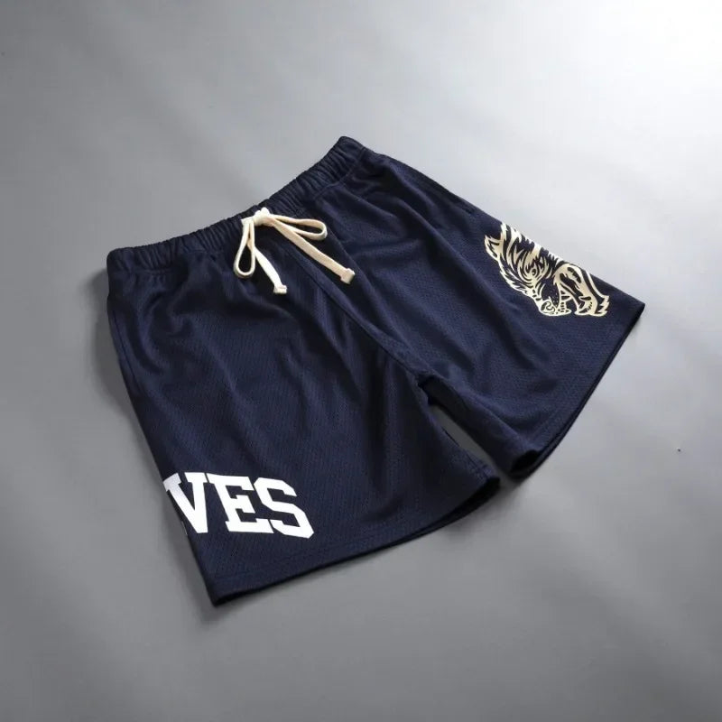 Mens Summer Streetwear Sports Casual Motorcycle Shorts Gym Fitness Mesh Quick Dry Running Beach Basketball Jogger Short Pants