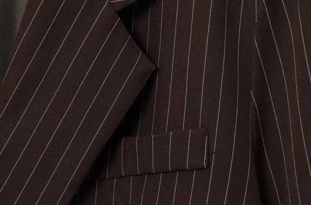 Women's Old Money Style Ovesized Striped Blazer Coat Long Sleeve Front Pockets Chic Oversize Top Female Outerwear
