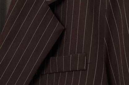 Women's Old Money Style Ovesized Striped Blazer Coat Long Sleeve Front Pockets Chic Oversize Top Female Outerwear