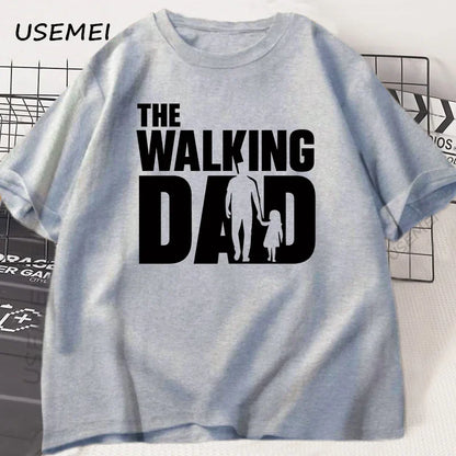 The Walking Dad Funny T-Shirt Funny Father and Daughter Matching Tee Shirt Cool Dad Graphic T Shirts Best Father's Day Clothes