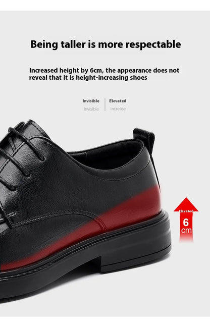 Big Size Elevator Shoes Men Leather Shoes Height Increasing Shoes For Man Increase Insole 6-8CM Invisible Heightening Lift Shoes