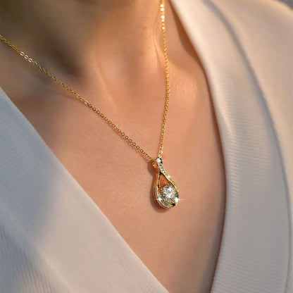 8MM 2.0CT Round Cut Moissanite Necklace 14K Gold Filled Infinity Pendant Necklace for Women Wedding Jewelry Gift