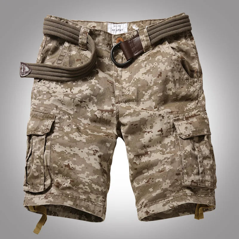 Camouflage Shorts Male Military Clothing Style Army High Quality Mens Cargo Shorts Cotton Multi Pockets Breeches Bermuda Cargo
