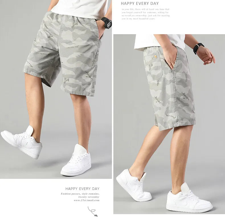 Men's Elastic Waist Sweat Shorts Relaxed Fit Mens Cargo Shorts Casual Gym Shorts Drawstring Cotton Shorts