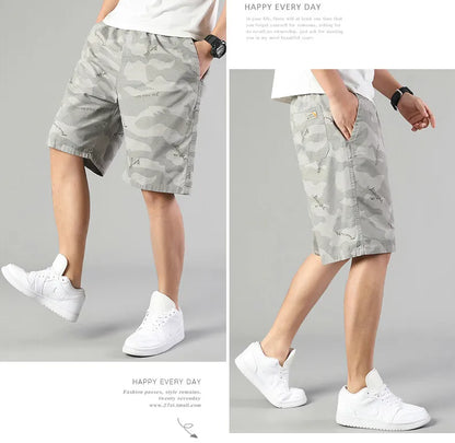 Men's Elastic Waist Sweat Shorts Relaxed Fit Mens Cargo Shorts Casual Gym Shorts Drawstring Cotton Shorts