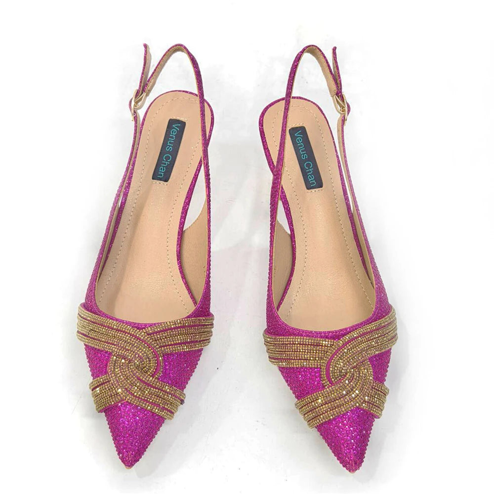 Black Hollow Design With Pointed Shoes And Fashion Three-Dimensional Bag Cozy Rhinestones Are Suitable For Parties