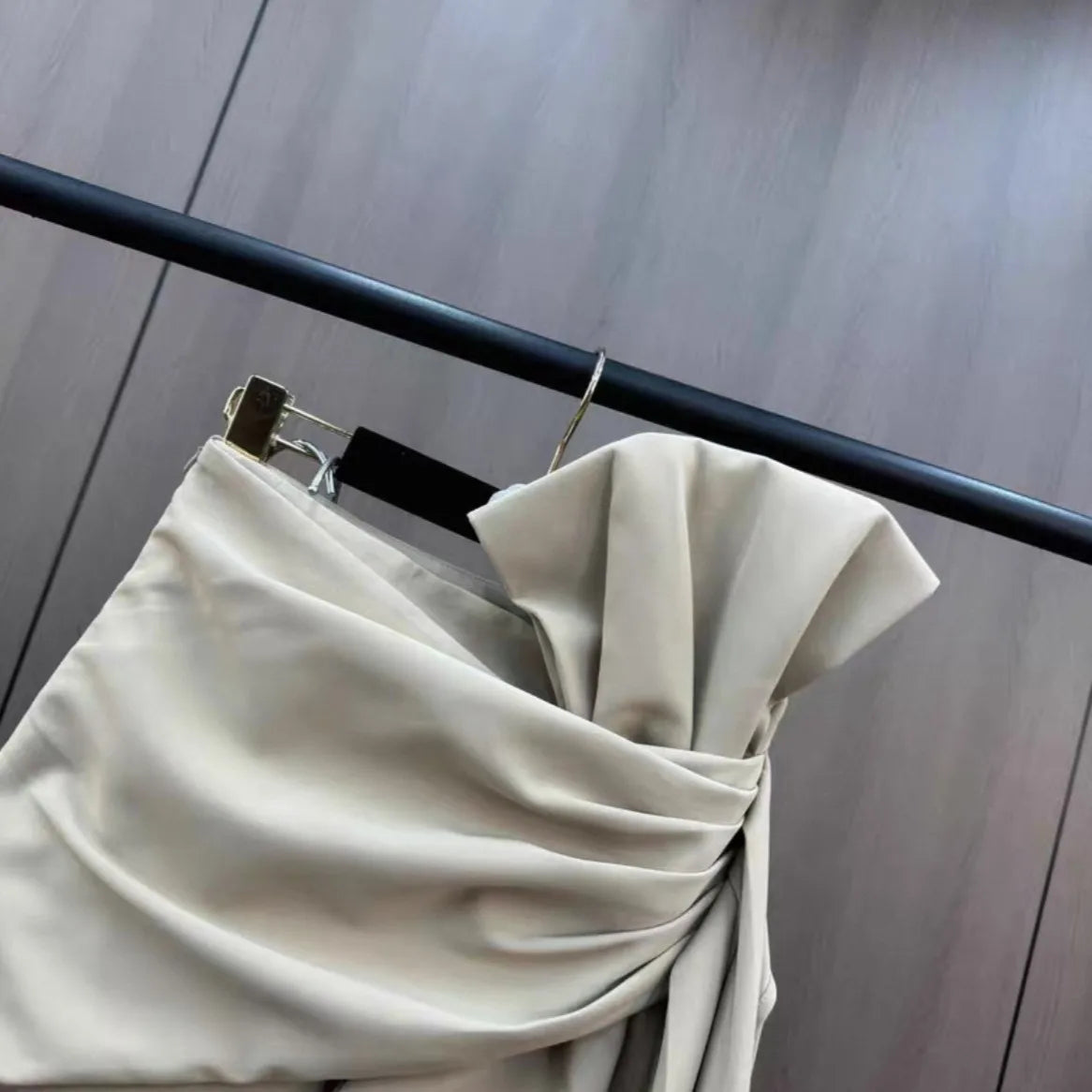 2026 Spring and Summer Design Sense Niche French Temperament Pleated Bow Streamer Hip Skirt for Women Ladies