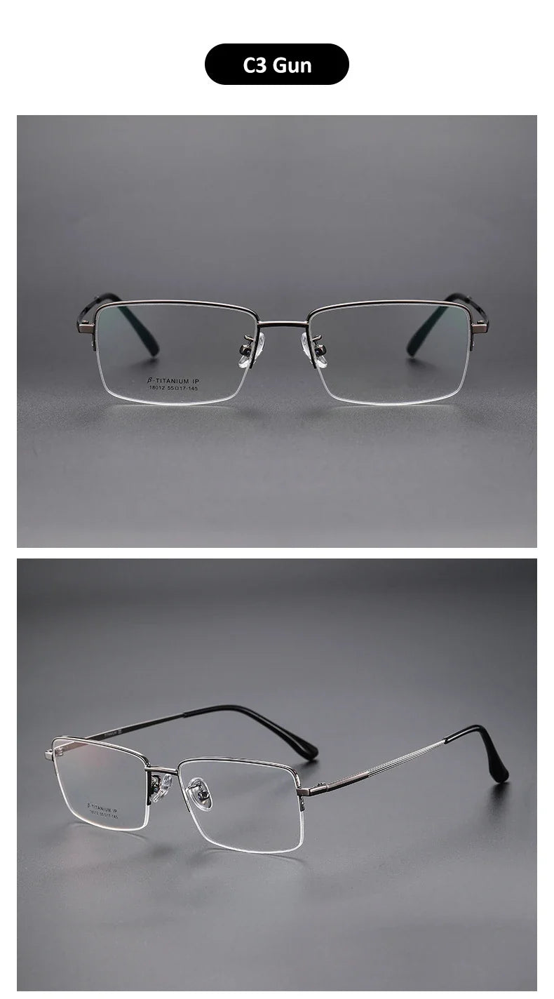 Simple New Retro Ultra-light Titanium Eyeglass Frames Men's Anti-blue Light Glasses Can Be Customized Prescription 18012