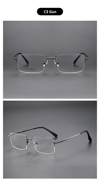 Simple New Retro Ultra-light Titanium Eyeglass Frames Men's Anti-blue Light Glasses Can Be Customized Prescription 18012