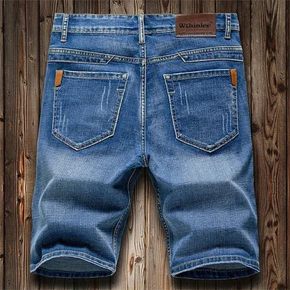 2026 Summer Shorts Jeans Men Denim Pants Stretch Dark Blue Fashion Design Men's Jeans Slim Straight Male Short Jeans Hombre
