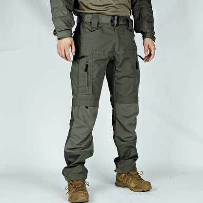 Men Tactical Casual Pants Multi-pocket Waterproof Tactical Cargo Trousers Wear-resistant Outdoor Hiking Workwear Trouser Male