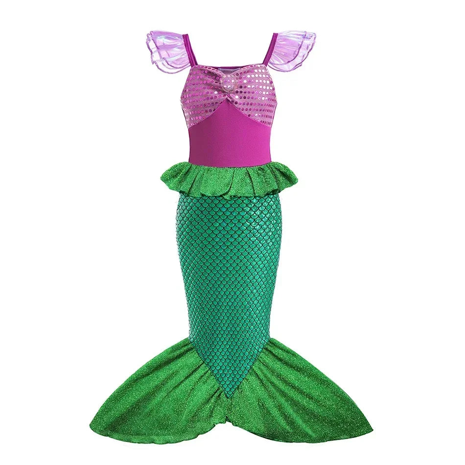 Kids Princess Costume Children Elsa Anna Halloween Dress Girl Cinderella Snow White Dress Rapunzel Mermaid Pageant Disguise