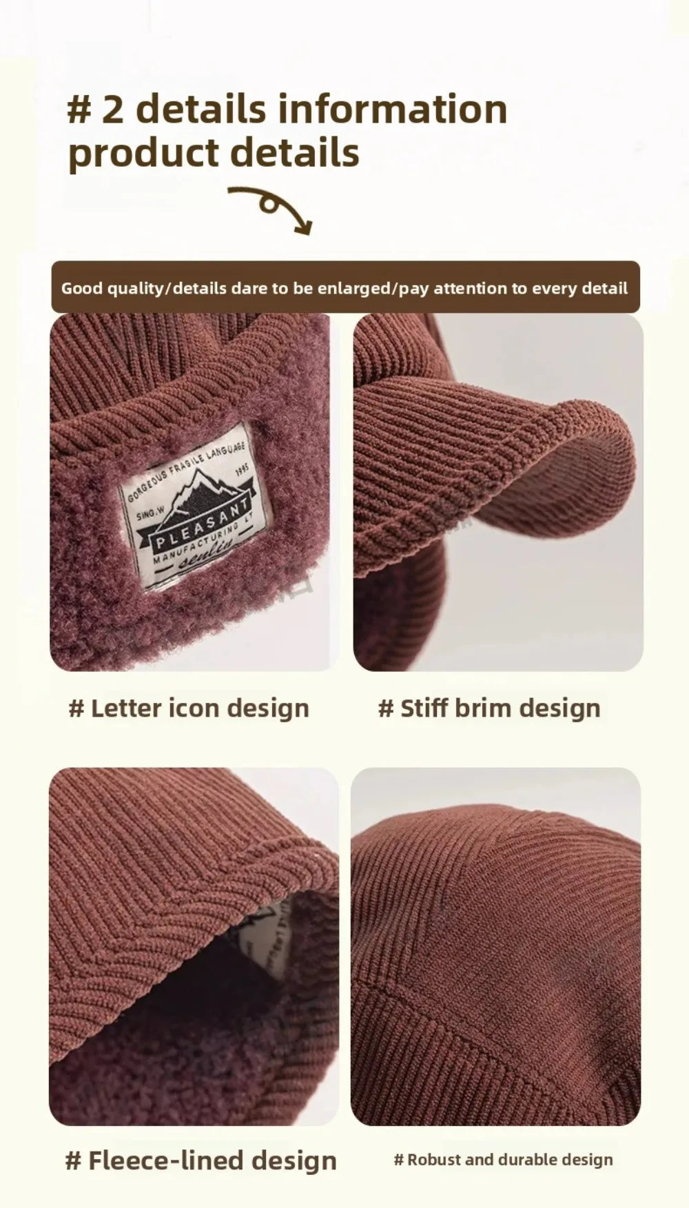 Versatile Retro Bomber Hats Fleece-Lined Warm Corduroy Caps Windproof Earflap Lei Feng Caps Autumn Winter Men Women Wear