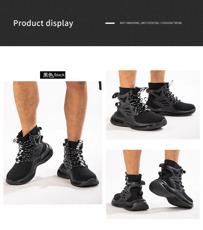 European Plus Size 50 Newest Design Men Wrok Safety Boots Anti-smash Steel Toe Cap Indestructible Construction Industry Shoes