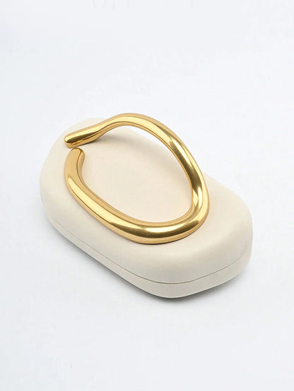 Metal Closure Clutch Evening Bags For Women Luxury Designer Handbag MINI wallet Vintage Elegant Oval Box Chain Strap Shoulder