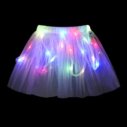 2025 Evening Party Girls LED Lights Elsa Anna Kids Princess Dress Coslplay Halloween Luminous Prom Gowns