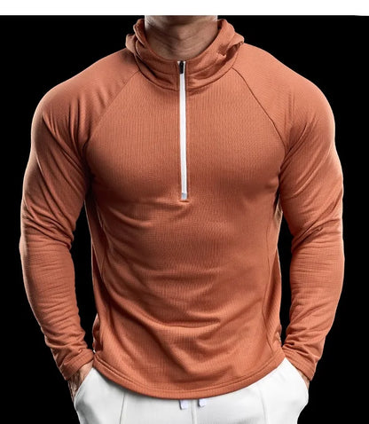 Autumn New Gym Fitness Clothes Men's Training Clothes Long-sleeved Sports Quick-drying Sweatshirts Casual Hooded Fitness Clothes