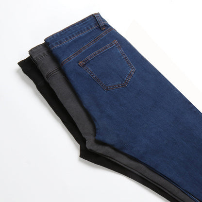 Jeans for Women Mom Jeans Blue Gray Black Woman High Elastic Stretch Jeans Female Washed Denim Skinny Pencil Pants