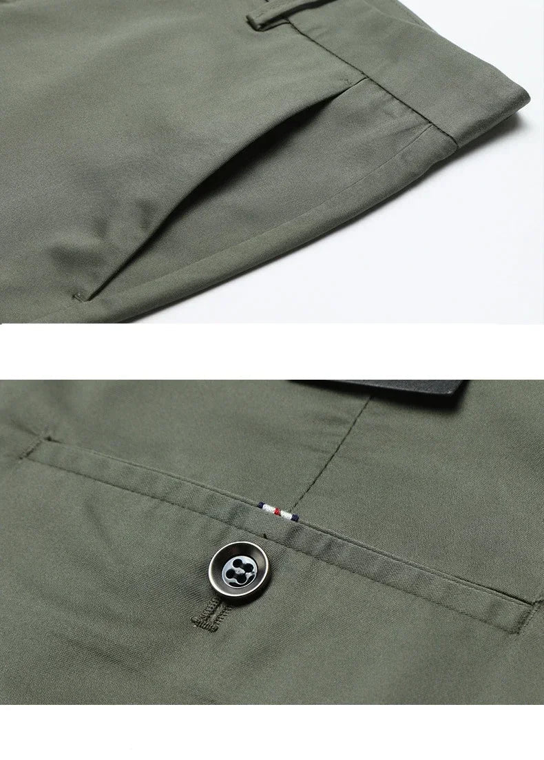 2026 Summer Thin Korean Style Business Casual Trousers for Men Stretch Soft Straight Leg Loose Fashionable Casual Pants Male