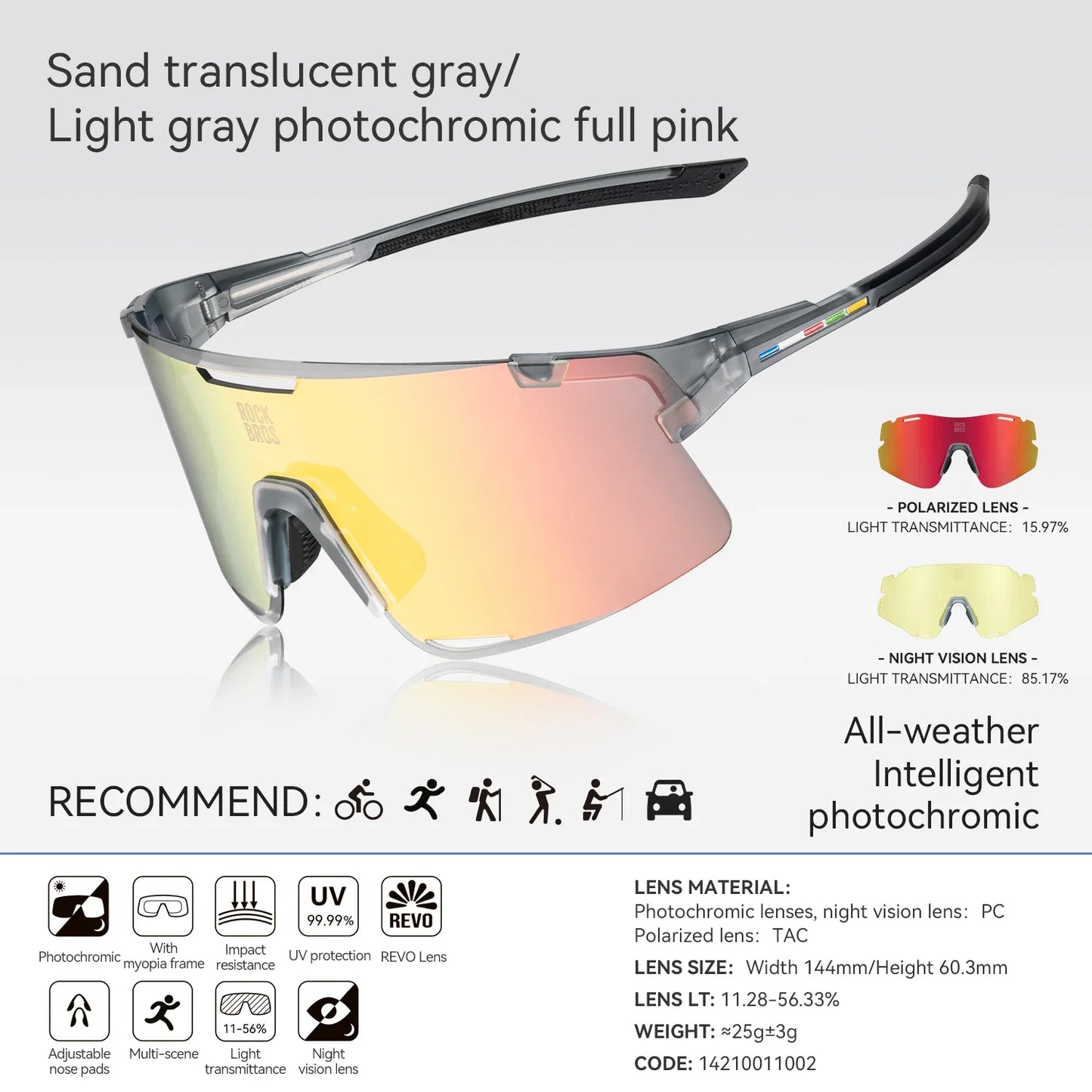 ROAD TO SKY Photochromic Cycling Glasses Bike Polarized Outdoor Sports Sunglasses MTB Eyewear UV400 Bicycle Goggles