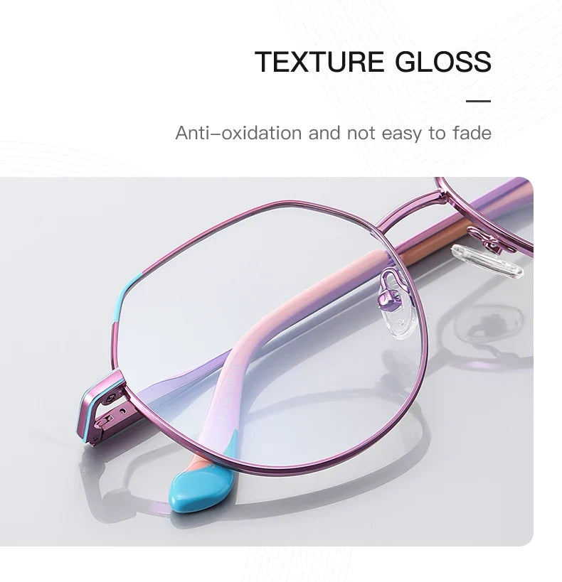Metal Myopia Prescription Glasses Hyperopia Reading Glasses Women Anti Blue Light Computer  Glasses Optical Glasses Frame