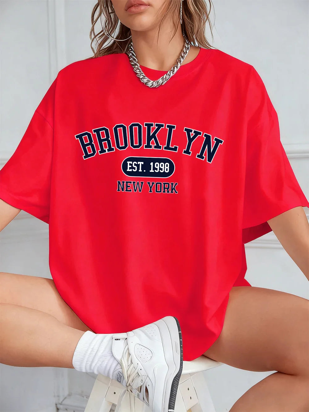 New York Est 1998 Prints T-Shirts Women Summer Cotton Short Sleeve T Shirt Loose O-Neck Comfortable Tops Casual Clothes
