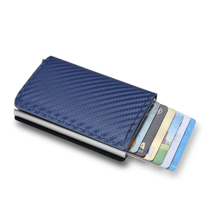 Portefeuilles pour cartes de crédit en fibre de carbone Hommes Marque RFID Noir Magique Pliable Cuir Mince Mini Portefeuille Petit Porte-monnaie Homme