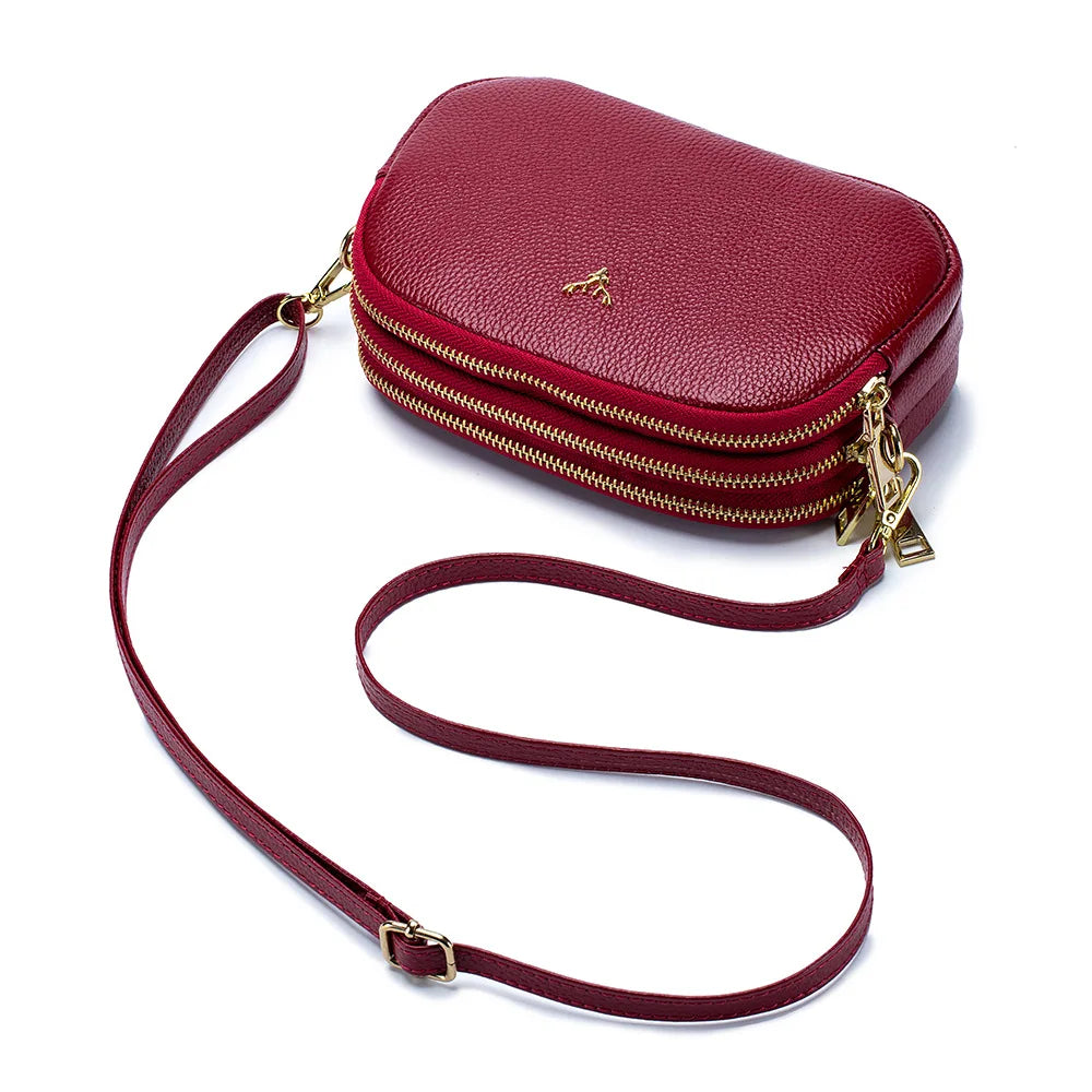 Genuine Leather Trend Shoulder Bag Luxury Totes Cowhide Handbag Versatile Crossbody Lipstick Phone Pouch For Women Grrls
