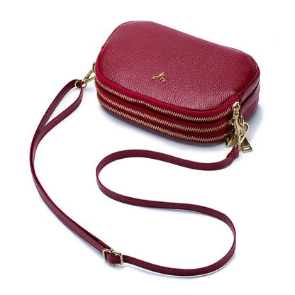 Genuine Leather Trend Shoulder Bag Luxury Totes Cowhide Handbag Versatile Crossbody Lipstick Phone Pouch For Women Grrls