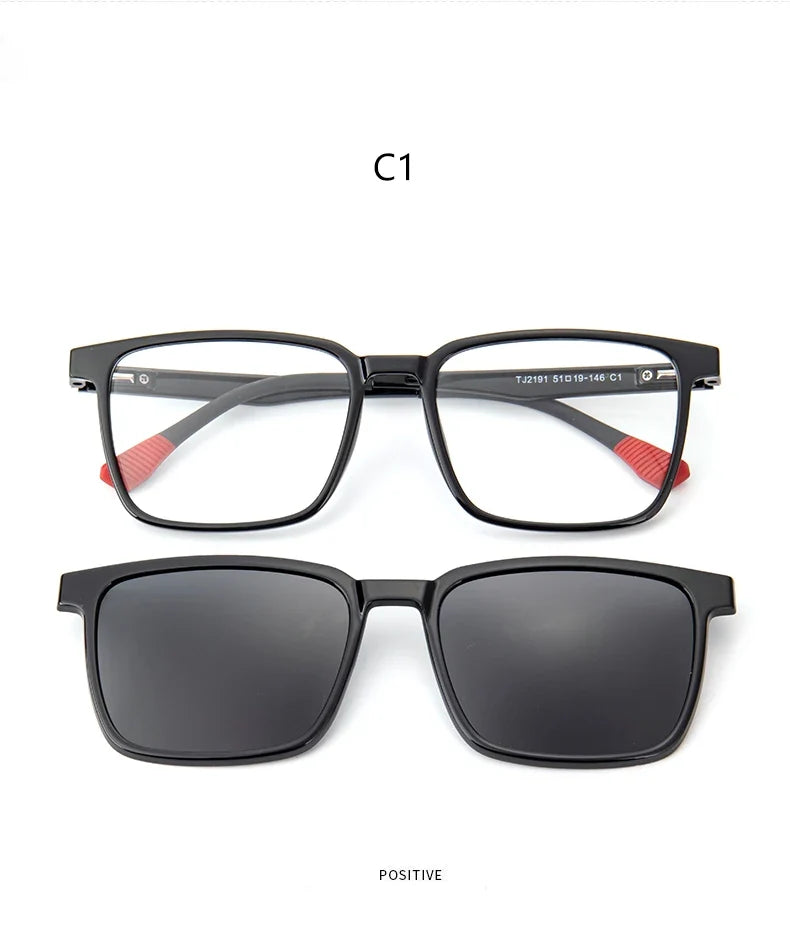 Gradient Men Flip Up Clip on Men Driving Polarized Oversized Optical Myopia Glasses Magnetic Eyeglasses For Women TJ2191