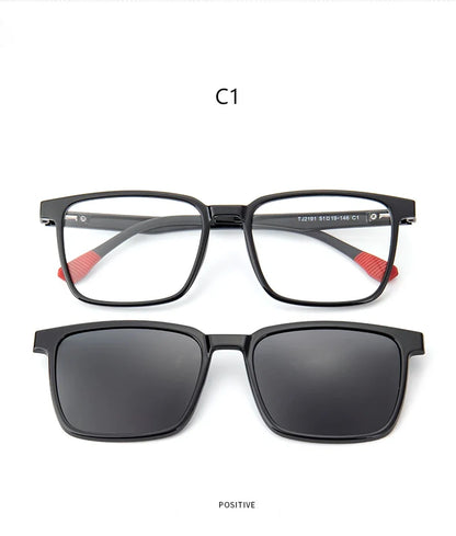 Gradient Men Flip Up Clip on Men Driving Polarized Oversized Optical Myopia Glasses Magnetic Eyeglasses For Women TJ2191