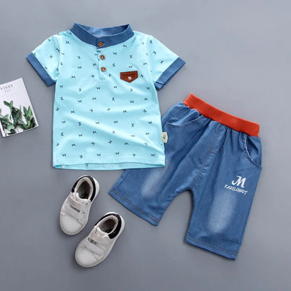 New Summer Baby Clothes Suit Children Boys Fashion T-Shirt Shorts 2Pcs/Set Infant Outfits Toddler Casual Costume Kids Tracksuits