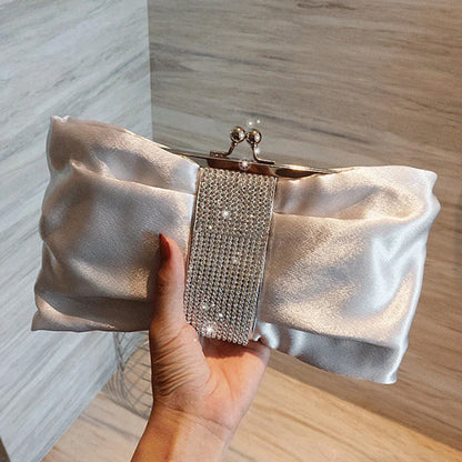 Woman Evening Bag Rhinestone Clutch Crystal Dinner Clutch Wallet Wedding Purse Party Banquet  Black Butterfly