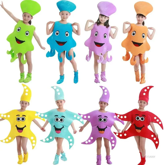Children's Adorable Marine Animal Costumes Ocean-themed Party Outfits Starfish And Lobster Costumes Stage Performance Attire