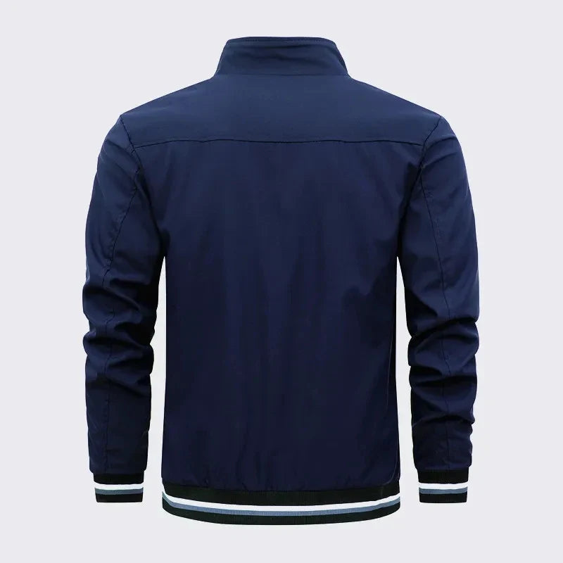 New Spring and Autumn Men's Stand Collar Casual Zipper Jacket Outdoor Sports Coat Windbreaker Jacket for Men Waterproof Bomber