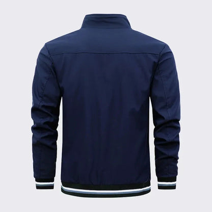 New Spring and Autumn Men's Stand Collar Casual Zipper Jacket Outdoor Sports Coat Windbreaker Jacket for Men Waterproof Bomber